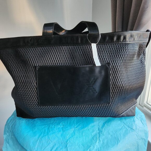 Victoria Secret VSX Large Black Mesh Tote Travel Bag NWT - Picture 1 of 5